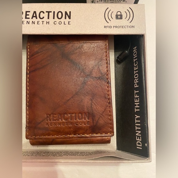 Kenneth Cole REACTION Men's RFID Wallet Brown One Size, Identity Theft Protect - Picture 2 of 8